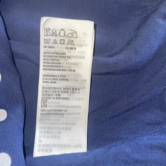 Abercrombie & Fitch Polka Dot Navy and White Swing Dress Size Large - Picture 8 of 15